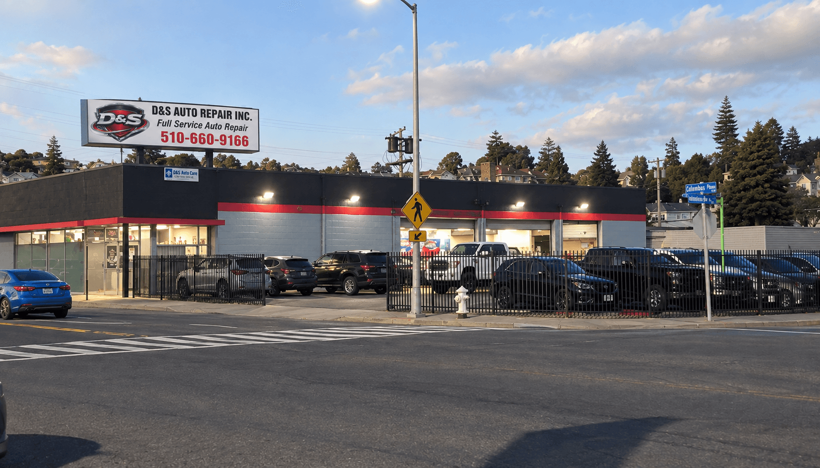 D&S Auto Repair Inc shop exterior and service bays in Vallejo, CA